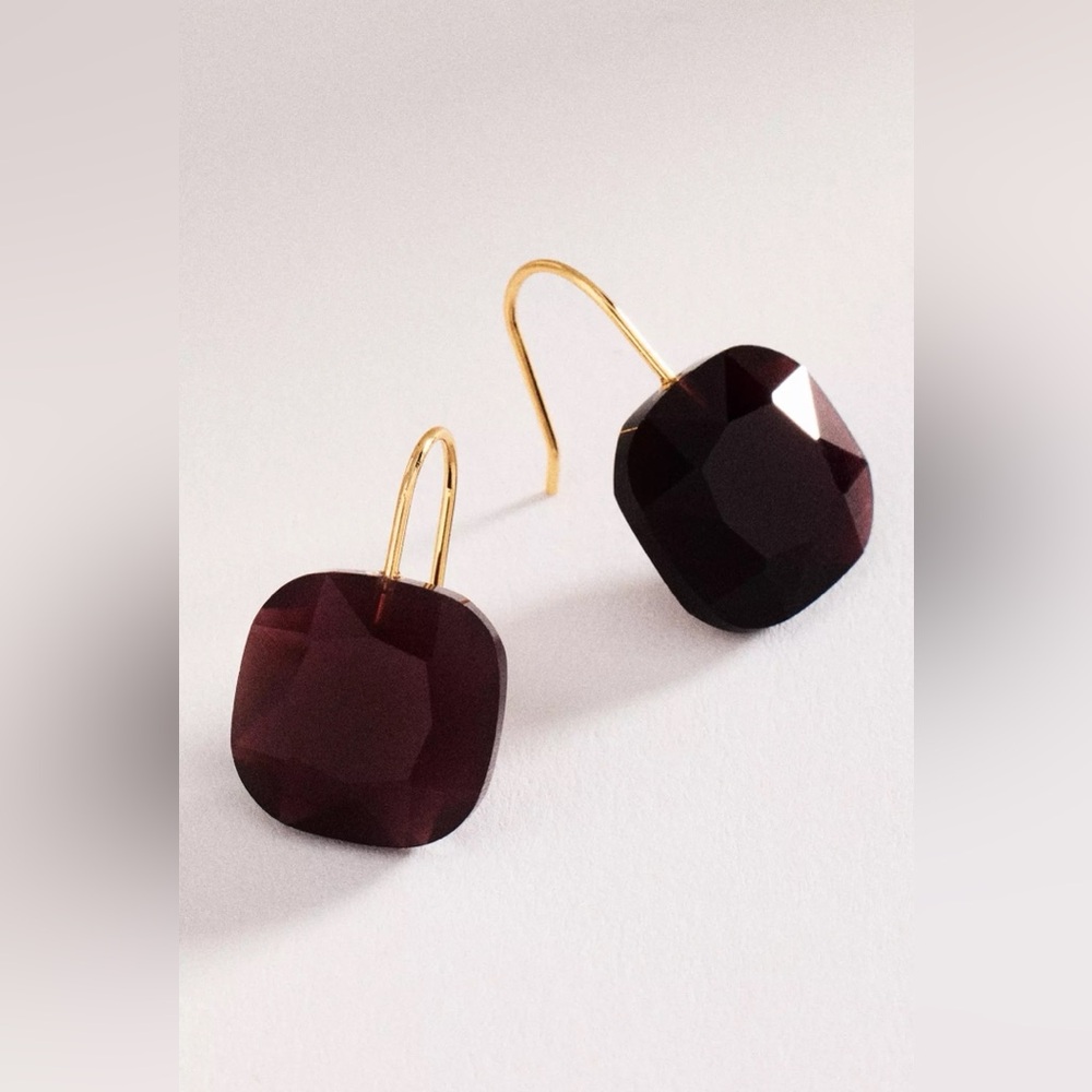 Last One! NWT Anthropologie Floating Crystal Earrings Wine